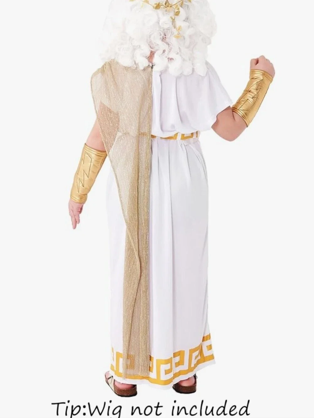 Child Greek Goddess Costume with Gold Trim (Wig Not Inclded)